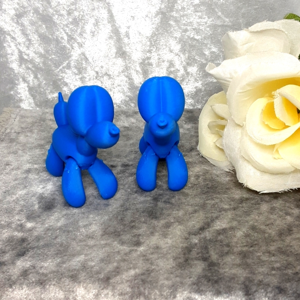 Handmade Balloon Dogs 3d Printed Set Of 2 Blue - Picture 4 of 7